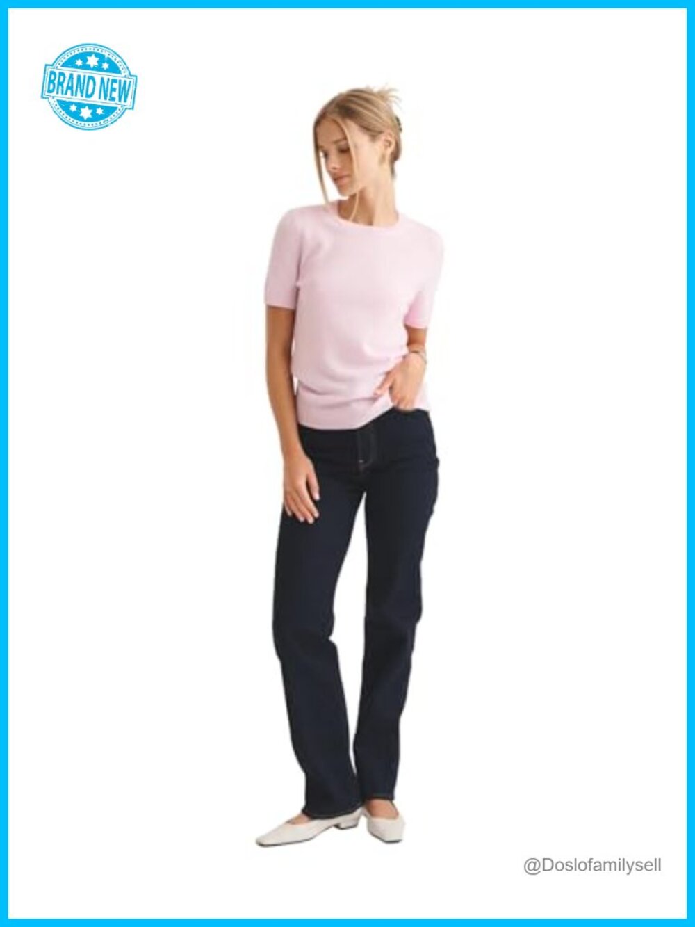 100% Cashmere Short Sleeve Crew Neck Pullover Sweater Cropped Cable Knit
